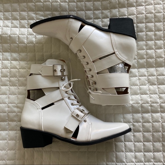 Free People Shoes - Brand New White Combat Boots